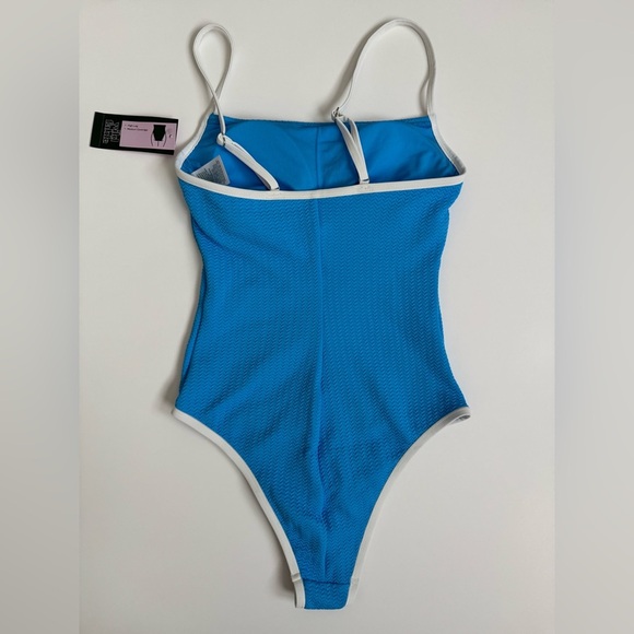 Wild Fable Blue High Leg One Piece Swim Suit Women’s Size XXS NWT Bathing Suit - Picture 6 of 6